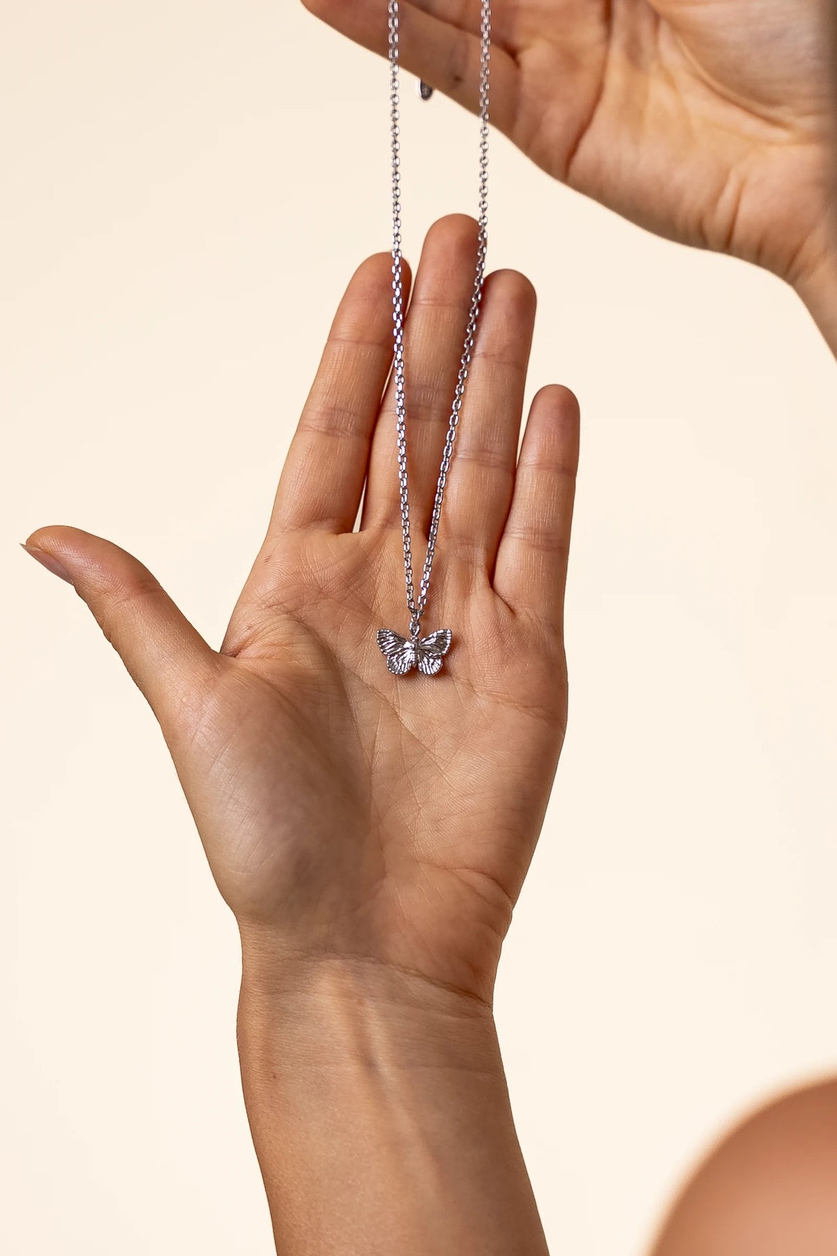 Silver Original Butterfly necklace pendant detail